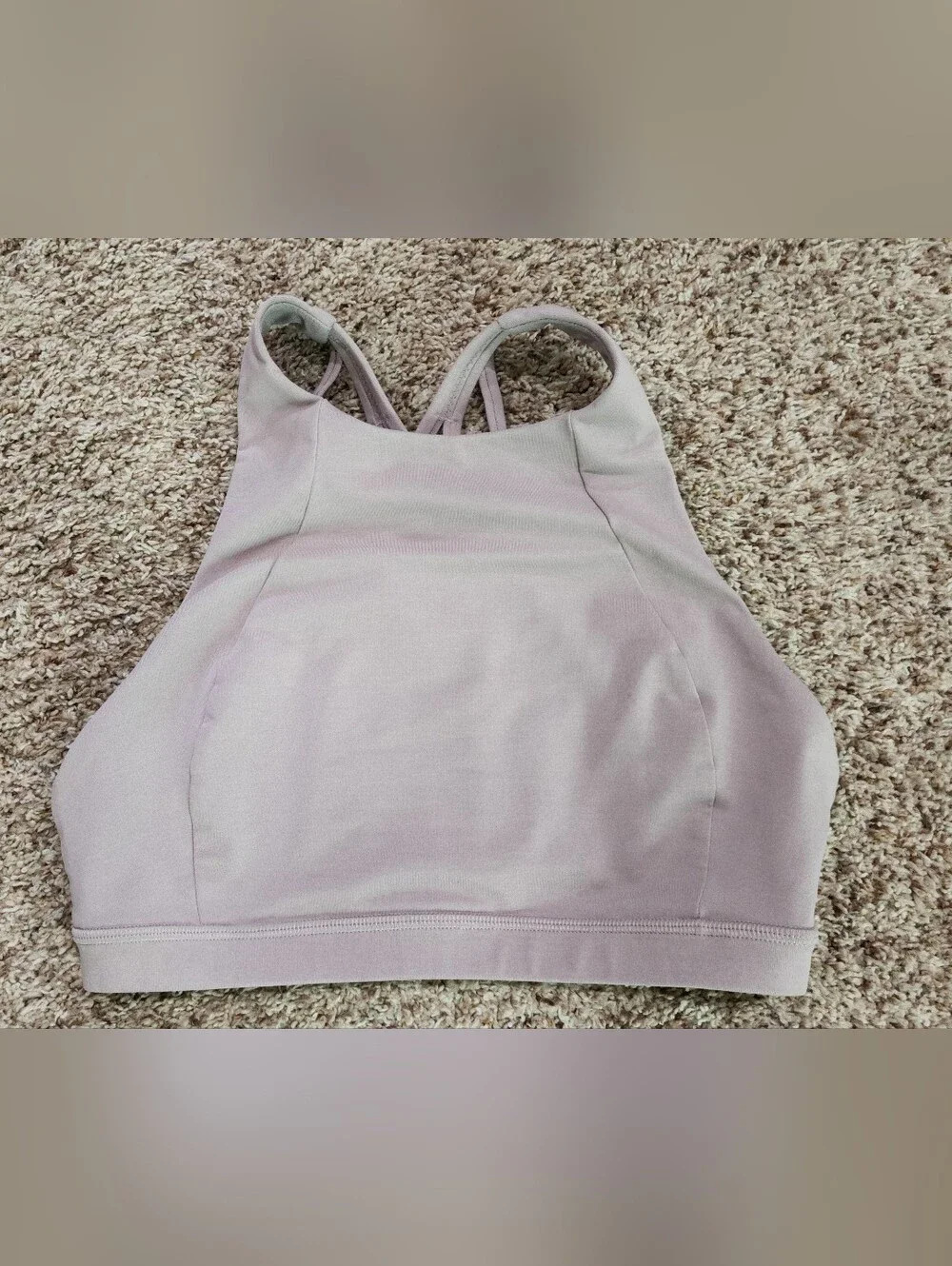 Lululemon Free To Be Serene Bra High Neck Lilac Smoke Sz 4 - Picture 2 of 7